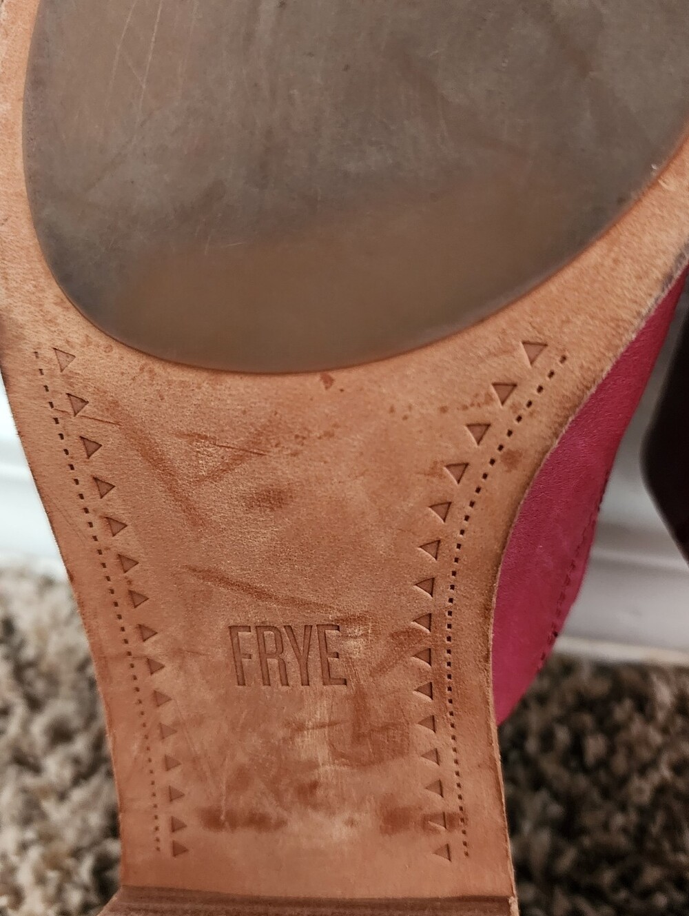 Frye Women's Open Toe Slide Mule Block Heel Plum Color 8.5 Cottagecore - Picture 10 of 13